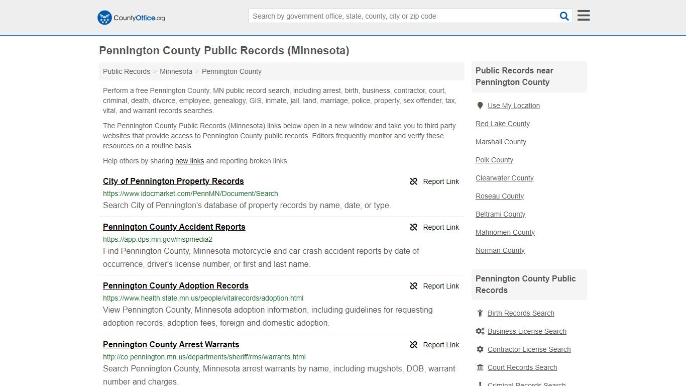 Public Records - Pennington County, MN (Business, Criminal, GIS ...
